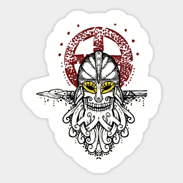 Viking draugr shaman Sticker by BlackForge